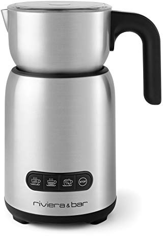 riviera&bar Chocolatière et Emulsionneur Induction 600ml - 650W, 4 Fonctions Préréglées, Pot Pivotant 360° - Compatible Lave-Vaisselle - Sécurité Arrêt Automatique - Inox Noir