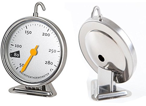 Ofenthermometer aus Edelstahl mit Haken zum Aufhängen, Küchenwerkzeug, präzise und nützlich, 50 – 280 Grad, Größe 90 x 70 x 19 mm