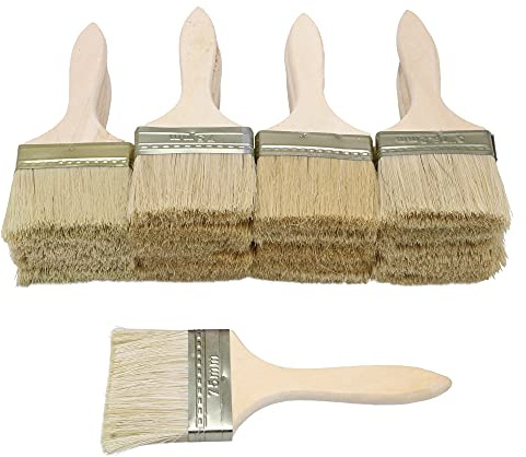 20PCS Paint and Chip Paint Brushes 3Inch for Paint, Stains, Varnishes, Glues, and Gesso (wood handle)