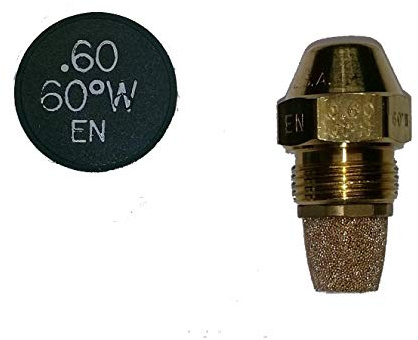 Delavan Ugello 0,60 gph. 60 gradi W in Ottone e Acciaio Inossidabile, Valvola a Globo, 2 Porte, Ingresso 0.60 pollici, Flangia, Multiuso