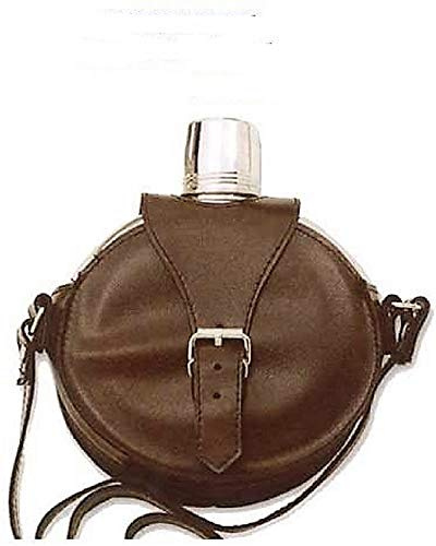 Zepre Fiaschetta Tonda con Tracolla in Pelle Nera 14oz.