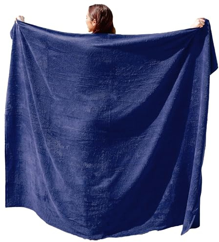 Kapart Strandtuch XXL 100% Baumwolle, 100x200 cm oder 155x220cm, I XXL Saunahandtuch I Badetuch in Übergröße I Duschhandtuch, Badehandtuch & Saunatuch (100x220, 360 Dunkelblau)