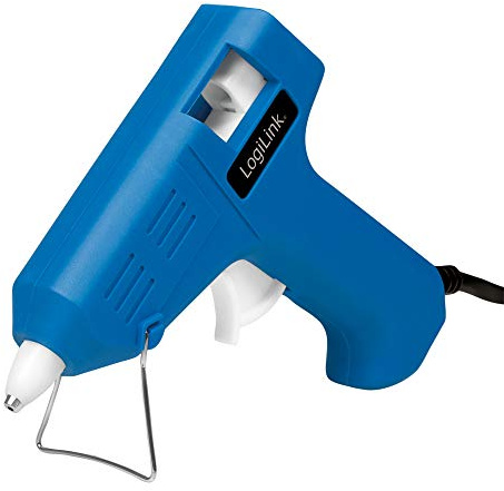 LogiLink WZ0050 – minilimpistol 10 W perfekt för gör-det-själv (gör det själv) arbete med stativ, färg: blå – med 2 patroner Ø 7,2 mm