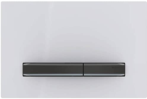 Geberit Actuation Plate Sigma50, for 2-Flush, Metal Color Black Chrome; Color: Black Chrome/White