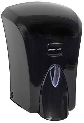 Medichief MDM1000B Seifenspender zur Wandmontage, 1 Liter, manueller Seifenspender mit Drucktaste, Schwarz, Flüssigseifenspender geeignet für Zuhause, Büro, Hotel und öffentliche Badezimmer-Anwendungen