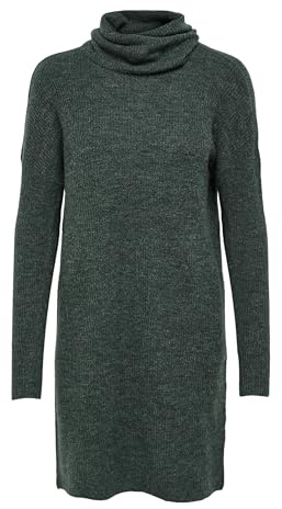 ONLY dam Tröja Onljana L/S Cowlnck Dress Wool Knt Noos, Mallard Green Melange, XL