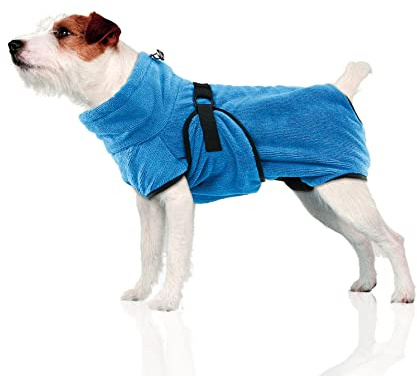 Petastic Hundebademantel aus Frottee - Saugfähiger Bademantel für Hunde, Perfekt zum Trocknen nach Baden, Schiwmmen oder Spazieren, Größe XS