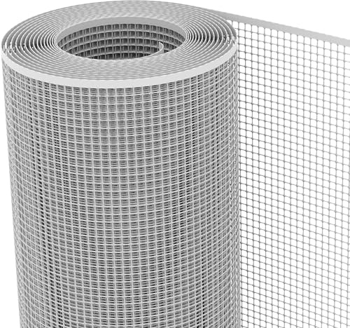 TENAX Quadra 10 Argento 1,00 x 10 m, Rete Protettiva in Plastica per Balconi, Terrazze, Cancelli e Recinzioni