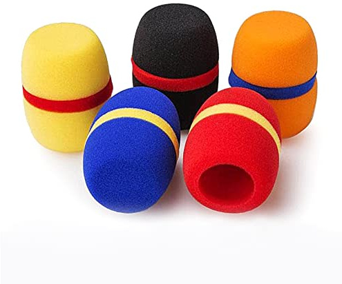 5 PCS Colorful Mic Covers Handheld Microphone Windscreen Foam Covers Foam Microphone Protector for KTV Stage Device Performance Indoor Outdoor