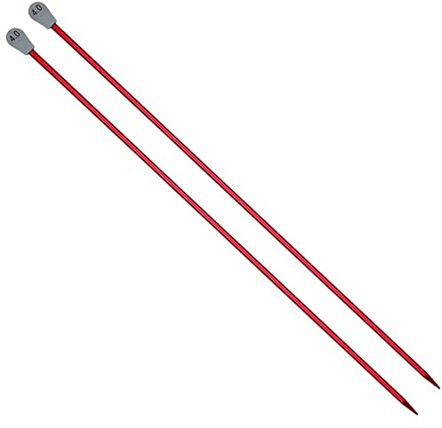 Coopay Aluminium Stricknadeln, 4,0 mm Gerade, 35 cm für Anfänger & Professionelle Stricker - Metall Stricknadel für Pullover, Decken & Große Projekte | Glatte gerade Aluminiumnadeln, leicht für arthritische Hände, einspitzig, lange Stricknadeln für Anfänger