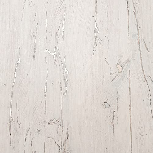 SOPHIE LAURENCE Grey Wood Effect Wallpaper - Imperfect Vinyl Heavyweight Textured - Realistic Effect Feature Wall Wallpaper