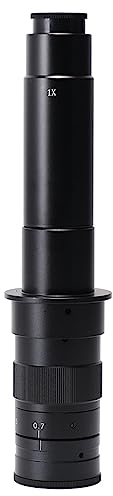 Mikroskopkamera C-Mount Objektiv Zoom Mikroskop Okular Lupe Objektiv, CS C-Mount Mikroskop Kamera Zoom Monokular Objektiv, für elektronische Inspektion, Schmuckinspektion, 10X-300X