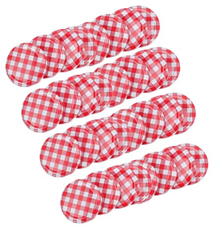 COLLBATH 40pezzi Coperchi Per Barattoli Da Marmellata Coperchi Avvitabili Ermetici Per Conserve E Marmellate Accessori Per Barattoli Con Design Elegante E Stile Per Di Bocca