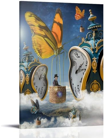 Salvador Dali Malerwerk (Zahlen, abstrakte Uhr), Poster, Geschenke, Leinwand, Gemälde, Wandkunst, dekoratives Bild, Drucke, moderne Dekoration, 20 x 30 cm