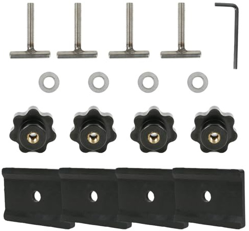 Btstil Tornillos para asegurar la carga en el carril + soporte guía para Multiflexboard o muebles, accesorios de riel de perfil, compatible con VW T5 T6 Multivan Transporter California
