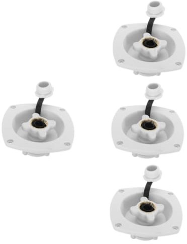 Gatuida 4 Stück Wassertankmündung Drehbar Mit Deckel Rv-wassereinlassabdeckung Rv-wassereinfülleinlass Wohnmobil Wassereinlass Camper-Teile Rv-wasserschlauchanschluss Wasserzufluss Weiß Pp