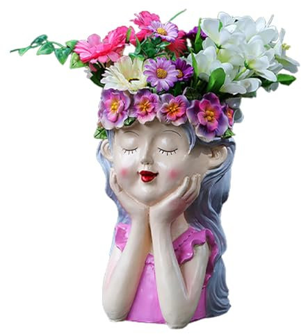 Generisch Cache-Pot en résine avec Statue Amusante pour succulentes pour Fille pensante pour Fille