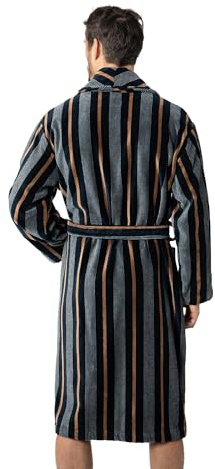 MARINER - Peignoir de Bain en Velours éponge rayé avec col châle G709 - Couleur - Marine - Taille - 3/M
