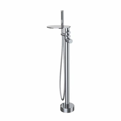 CWCQGH Freistehende Dusche Badewanne Chrom Badewanne Mischbatterien mit Dusche Wasserfall Badezimmer Heiß Kalt Wasserhahn Mischbatterie Dusche-A