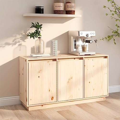 Myheimly Sideboard Kommode Anrichte Schrank Beistellschrank Mehrzweckschrank Standschrank Holzschrank Flurschrank 111x34x60cm Massivholz Kiefer Natur