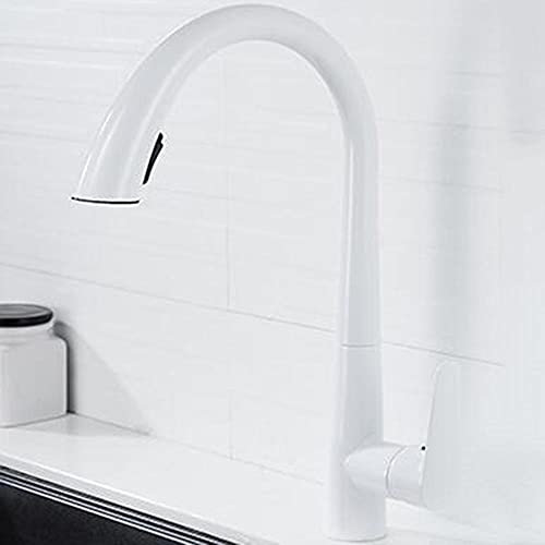 Küchenarmaturen mit herausziehbarer Sprührotation heiß und kalt Teleskop-Messing-Küchenmischer-Spülenarmatur-Grau(Gris)