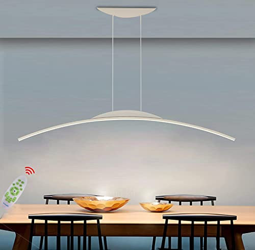 erkebspm Modern Dimmable Arch Design Pendant Lamp for Kitchen Dining Room Bar Height Adjustable Black Chandelier for Living Room Office Ceiling Lighting Fixture