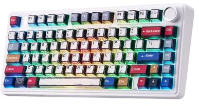 LEOBOG Aula F75 Wireless Mechanical Keyboard,creamy Keyboard with RGB Backlit Hot Swappable, 81 Keys 75 Layout Gaming Keyboard, Bluetooth/2.4ghz/type-C, Creamy Sounding - Reaper Switches