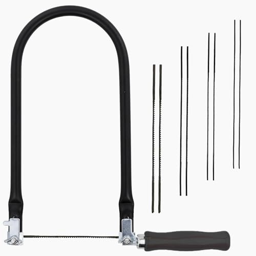 Laubsäge Set inkl, 8 Sägeblätter(4#6#8#10#) Laubsägearbeiten für Metall und Holz mit Sortierte laubsägeblätter für Kinder laubsäge vorlagen Präzise Schnitte Feinsäge Holzarbeiten