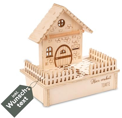 Wichtelworld – Wichtelhaus XXL mit Namen – Wichtelvilla aus Holz mit Gravur – Weihnachtsdekoration für Kinder – Personalisierbares DIY Elfenhaus – Geschenk für Kinder