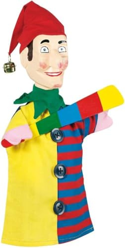 Ameisenkeks Marionetta Kasper, ca. 29 cm, classica figura a casperla, in tessuto e legno, colorato, con berretto, per teatro delle bambole e giochi di ruolo, giocattolo educativo