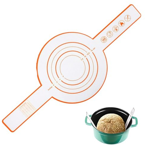 LACHT 1 Eslinga De Silicona Para Horno Holandés,Alfombrillas De Hornear Para Pan,Eslinga De Pan Reutilizable Con Mango Largo