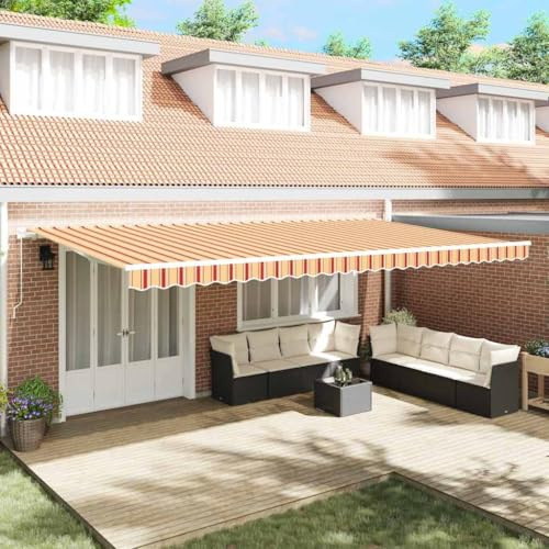 Generico Tenda Retrattile Rigato Giallo e Arancione 600 × 350 cm,Casa e Giardino,Prato e Giardino,Vita all'aperto,Tende da sole-3331709