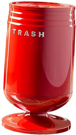 Ioensy Pattumiera con Coperchio Flip, Cestino Raccolta Rifiuti Doppia Camera Bidone Portarifiuti Robusto in Materiale PP, Ampio Contenitore per Riciclaggio, Rosso, L