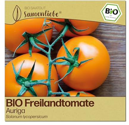 Samenliebe BIO Tomaten Samen | Freilandtomate Auriga - orange & süßlich - samenfestes BIO Saatgut