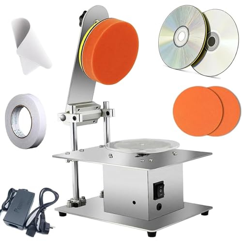 200W Disc Polisher for DVD/CD Grinding, Scratch Repair & Cleaning, Disc Repair Machine for CD/DVD/VCD Data Recovery