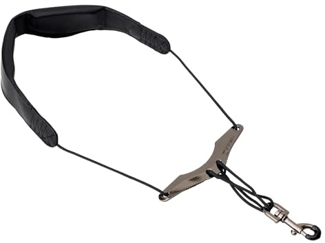 ProTec LC310M Nackengurt mit Metallschnalle, 56 cm, für das Saxophon, aus Leder, Schwarz