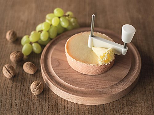 KOMPLETT-SET FLEUROLLE TRADITION HOLZ KÄSEHOBEL FÜR TETE DE MOINE CHOC O ROLLES/ROULETTE - SWISS MADE + HAUBE + KÄSE (Kunststoffhaube-Reserve ganzer Laib)