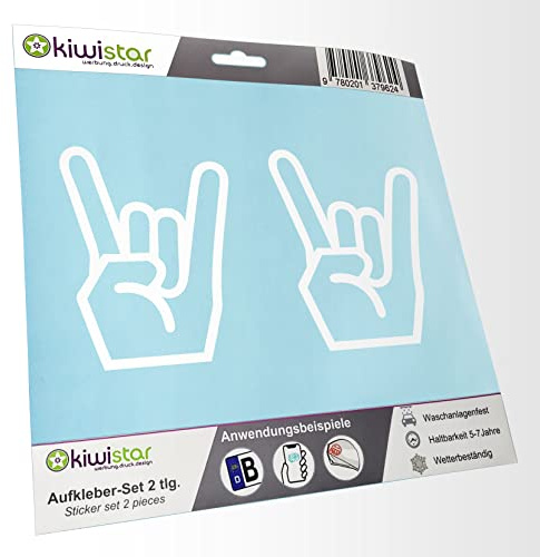 hauptsachebeklebt - 2X Kennzeichenaufkleber - Heavy Metal - Rock'n'Roll - Autoaufkleber - Evolution Charles Darwin Aufkleber für Auto, Laptop, Fahrrad, LKW, Motorrad Mehrfarbig JDM Decal Racing