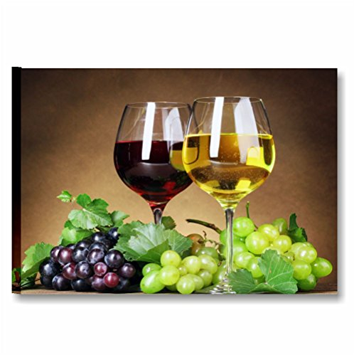 Quadri L&C ITALIA Calici di Vino - Quadro Cucina Moderna Country Vintage 70 x 50 Stampa su Tela Canvas da Parete Arredamento Ristorante