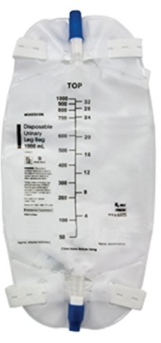 McKesson 4605 Disposable Urinary Leg Bag, 1000Ml (Pack of 48 bags)