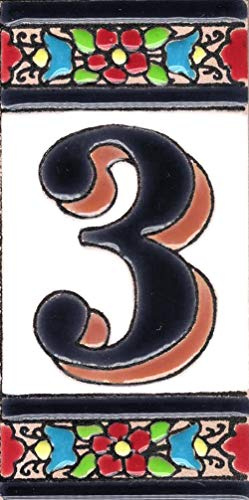 Numero civico esterno. Numeri civici esterni. Numero civico esterno moderno. Numero civico esterno ceramica. Nomi, indirizzi e segnaletica. Fatto a mano (Numero Tre 3)