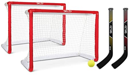 SKLZ Pro Mini Hockey Set, mit 2 Tore, 2 Schlägern und 1 Ball, eine Größe, Rot, einzigartige Größe