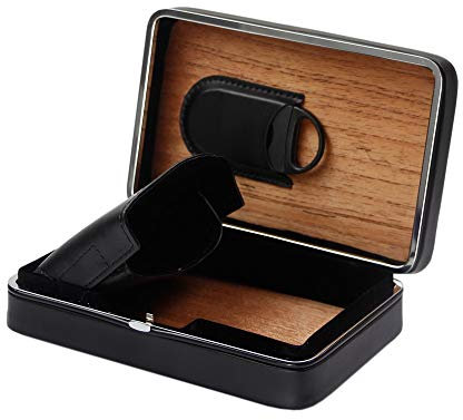 NSGJUYT Humidor Reise Zigarrenbox Leder Tragbare Zigarrenetui Humidor Cedar Holz Für Cohiba-Zigarren Zubehör