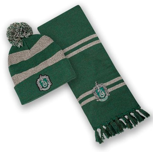 Harry Potter Slytherin Winterset für Erwachsene, Mütze und Schal
