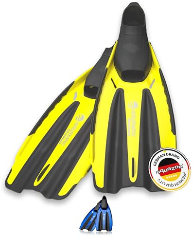AQUAZON Adventure professionelle Flossen, Schnorchelflossen, Taucherflossen, Schwimmflossen für Erwachsene, Farbe:Yellow, Größe:38/39