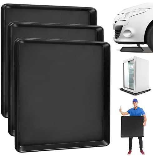3 Pcs 22'' x 21'' Large Oil Drip Tray, Mini Fridge Drip Pan, Portable Under Washer Pan for Dishwasher, Air Conditioners, Dog Cage and Under Car