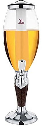 Spillatore Birra, Dispenser for Torre di Birra da 1,5 Litri / 3 Litri con Tubo di Ghiaccio Rimovibile, Distributore di Bevande con Rubinetto for Feste, Bar, Buffet (Color : Silver, Size : 1.5L)