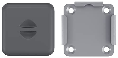 SONGMICS Bodenhalterung für Seitenmarkisen-Pfosten, Metallplatte mit Kunststoff-Deckel, Ausziehfixierung, Bodenplatte, Seitenmarkisen mit Stahl-Standpfosten geeignet, grau GSA504Y01