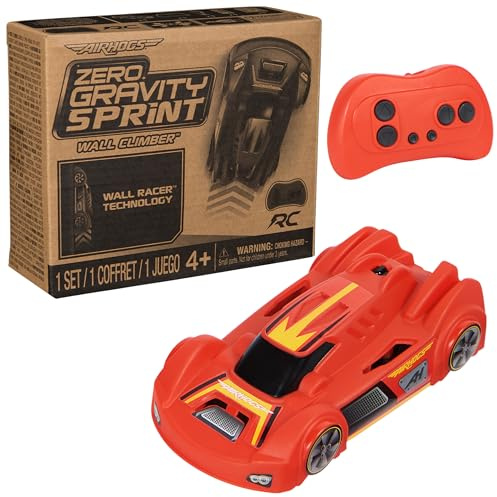 Air Hogs, Zero Gravity Sprint RC Car Wall Climber, Red USB Micro B Rechargeable Indoor Wall Racer, Over 5-Inches Long, Toys for Kids Ages 4 and up