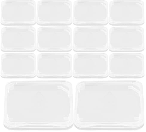 iplusmile 100 Pack Transparent Card Cases Storage Boxes Compact Plastic Memory Card Holders for Secure Protection and Easy Organization 1.41X1.41X0.13 Inch Each
